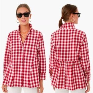 Pomander Place Tuckernuck Apple Red Gingham Scarlett Button Down
